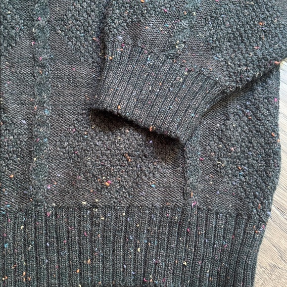 Bugatchi | Vintage Pine Green and Charcoal Knit V-Neck Sweater Size Large - Picture 3 of 14